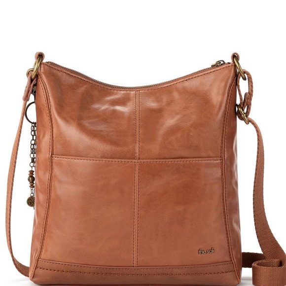 The Sak Brown Tobacco Floral Emboss Luca Leather Bag - Picture 10 of 14